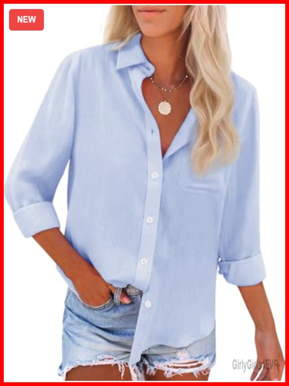 Women's Cotton Oxford Button Down Shirt Long Sleeve Collared Blouse